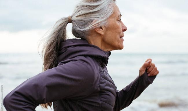 a woman jogging